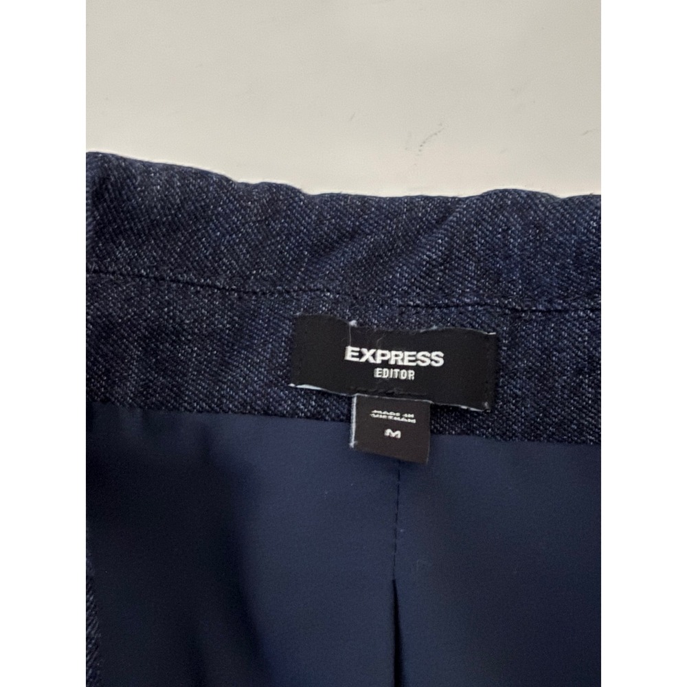 Polished Professional Blazer Size M Dark Wash Editor Lined w/ Vent & Structure - Picture 3 of 13